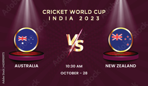 2023 cricket world cup with schedule team vs team strategy broadcast template vector design