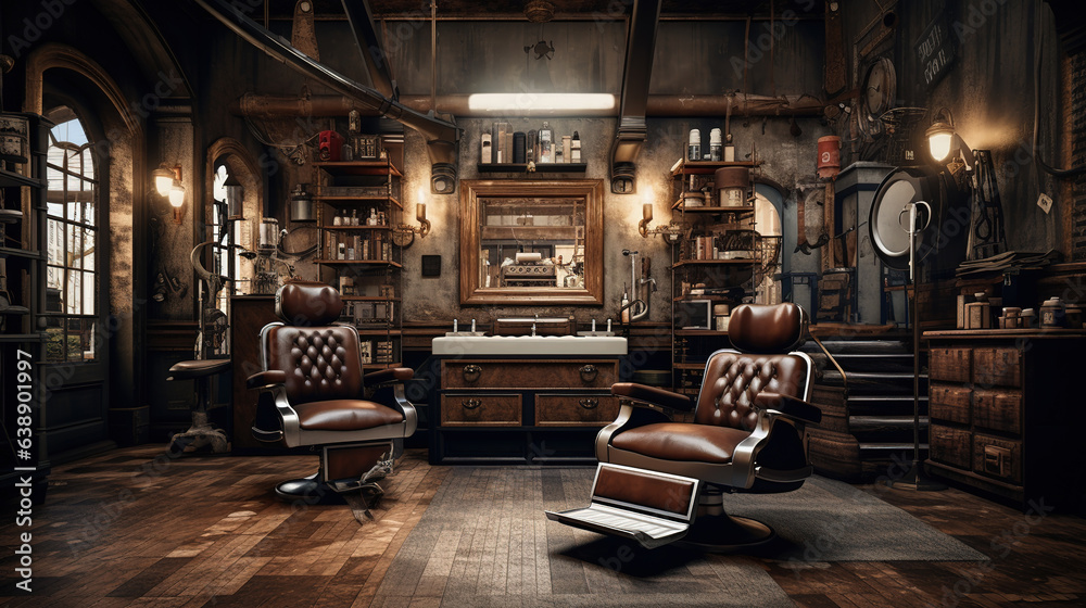 Cozy Vintage Barbershop Interior