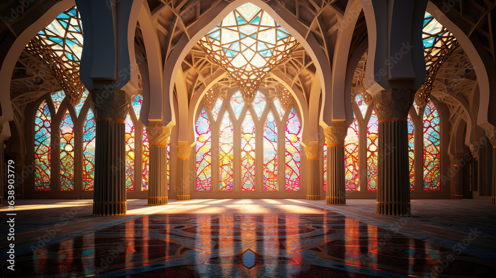 Mosque with Geometric Pattern