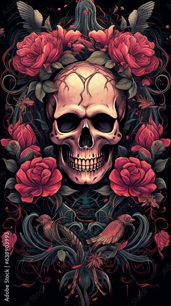 Beautiful Detailed Gothic: Skulls, Spiders, and Flowers Beautiful Detailed Gothic: Skulls, Spiders, and Flowers