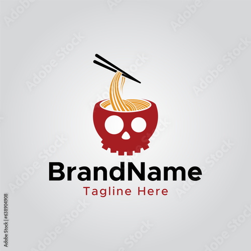 Ramen Dead logo design icon element vector