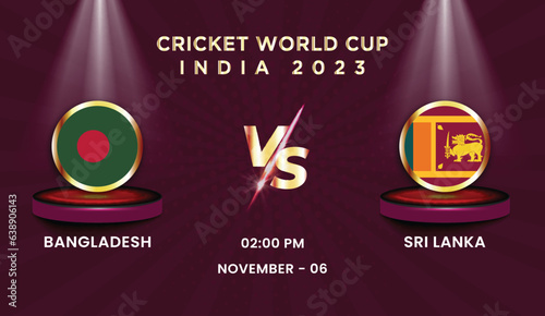 2023 cricket world cup with schedule team vs team strategy broadcast template vector design
