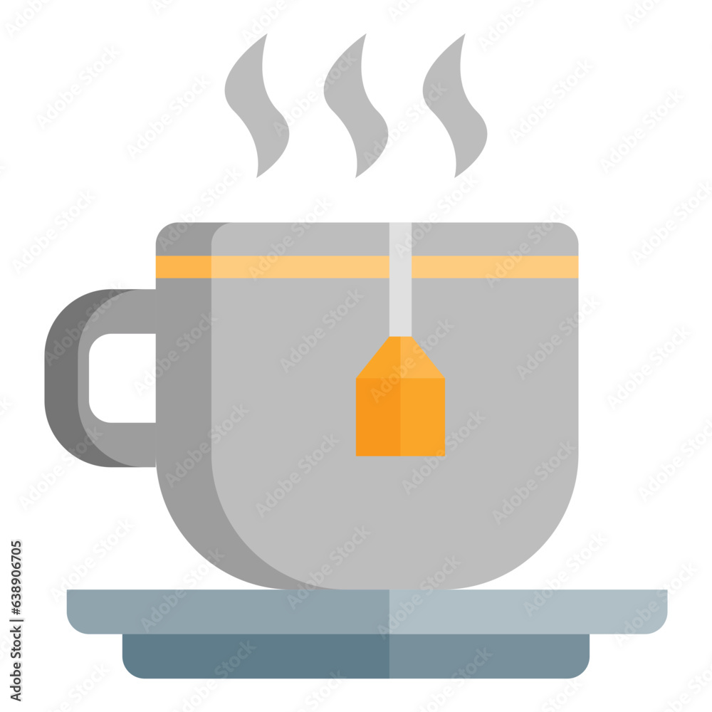  Autumn, Hot, Drink, Tea, Cup, Fall Flat Icon