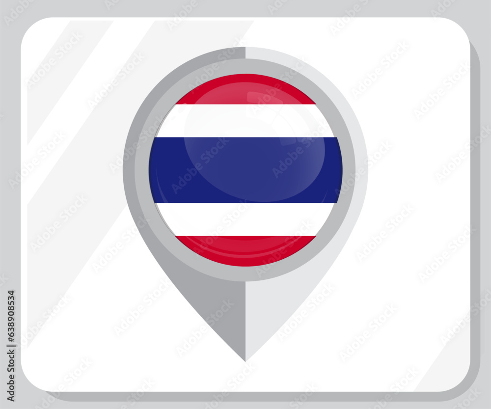 Fototapeta premium Thailand flagged location Navigation icon 