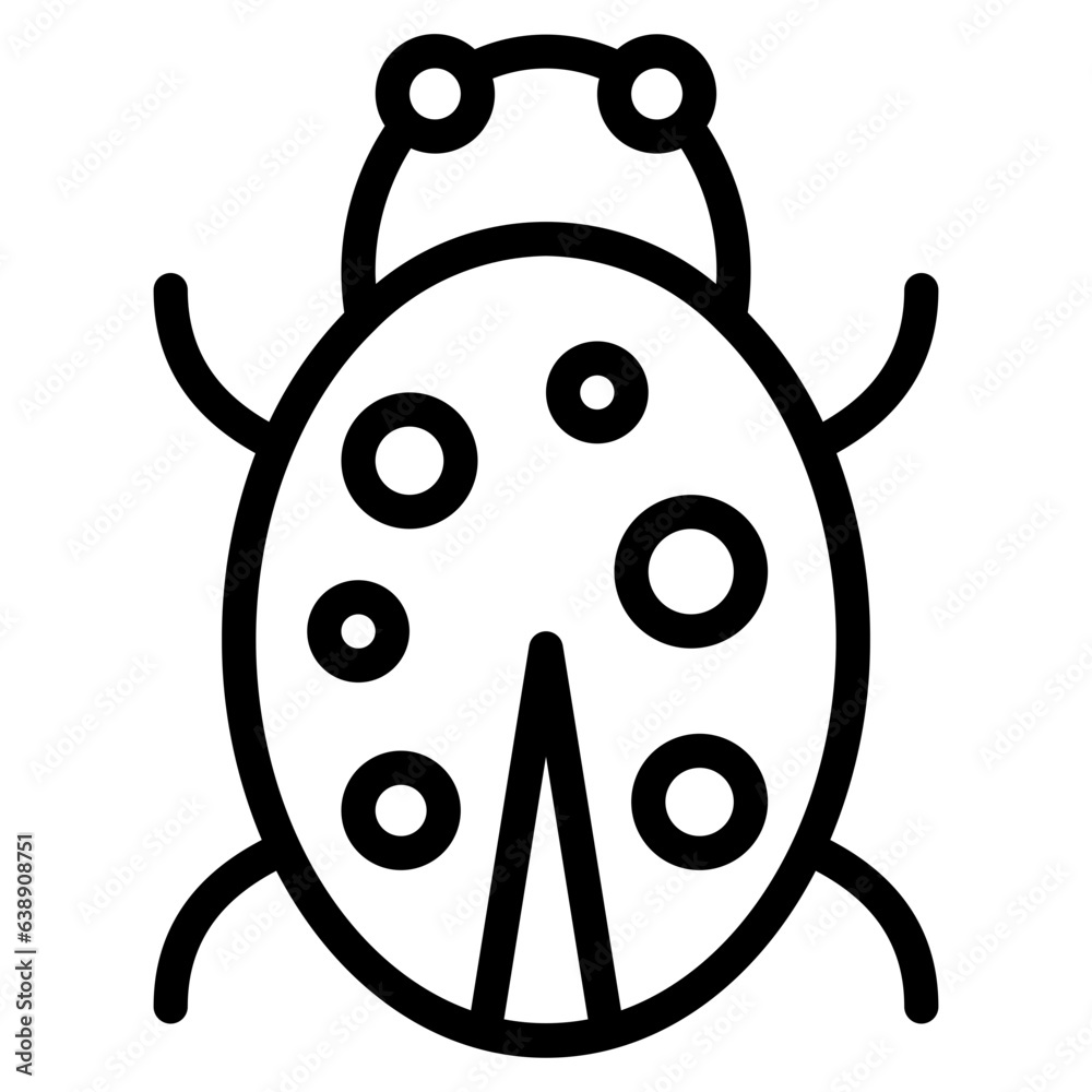 Obraz premium Autumn, Bug, Fall, Animal, Insect, Ladybug, Spring Icon, Line style icon vector illustration, Suitable for website, mobile app, print, presentation, infographic and any other project.