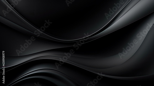 Abstract wavy metallic, 3D abstract wallpaper with dark and black background, illustration