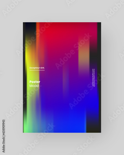Abstract Posters Design. Vertical A4 format. Modern placard. Strict and discreet brochure. Stretched pixels effect, colorful stripes, speed gradient.