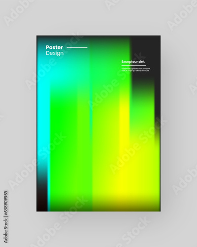 Abstract Posters Design. Vertical A4 format. Modern placard. Strict and discreet brochure. Stretched pixels effect, colorful stripes, speed gradient.