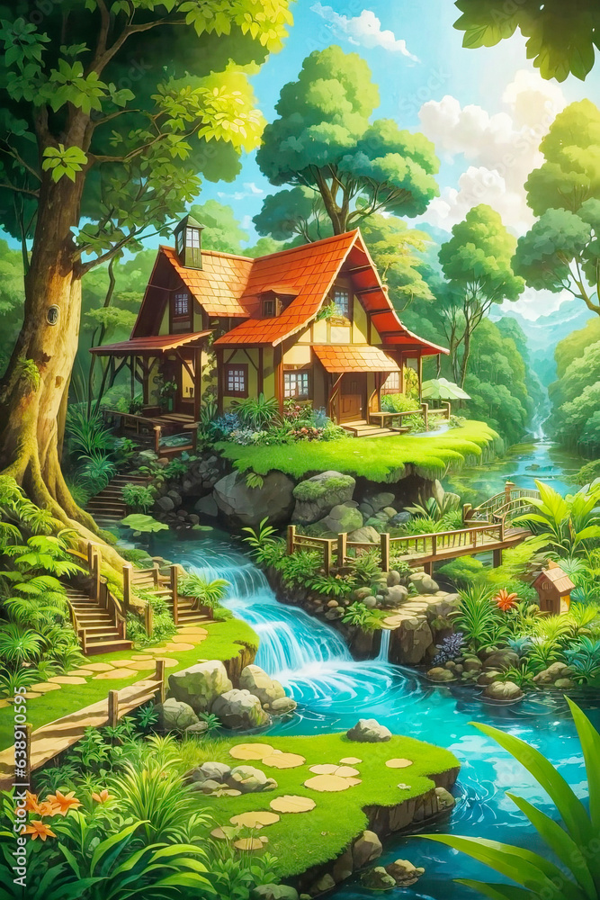 Cartoon Jungle: Wild Nature Adventure in Green Fantasy Forest