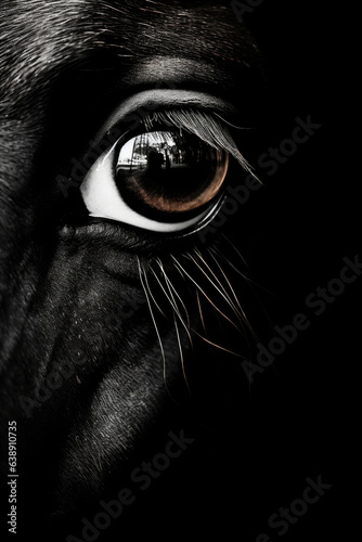 Monochrome closeup of a Horse Eye © Sasint