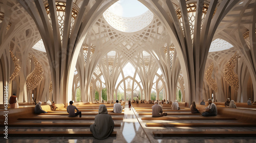 Elegant Mosque with Minimalist Interior