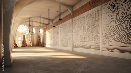 Fotografia Inside of The Mosque with a Unique Prayer Room