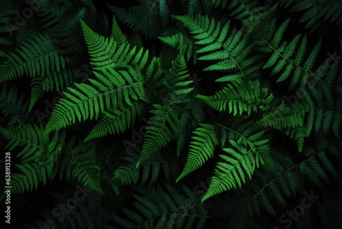 Fern leaves on a dark background