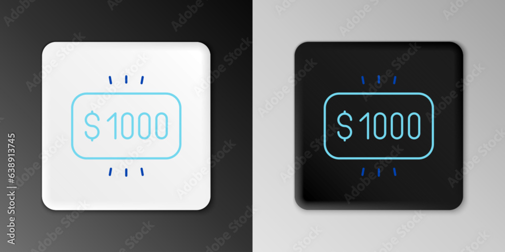 Line Money prize in casino icon isolated on grey background. Colorful outline concept. Vector Line Money prize in casino icon isolated on grey background. Colorful outline concept. Vector