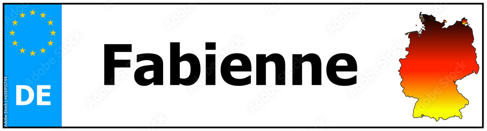 Car sticker sticker with name Fabienne and map of germany Car sticker sticker with name Fabienne and map of germany