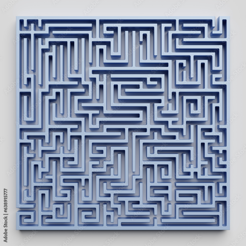 Labyrinth maze structure confusing way to the exit. Breaking the deadlock. 3d render Labyrinth maze structure confusing way to the exit. Breaking the deadlock. 3d render