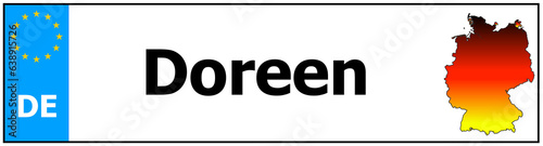 Car sticker sticker with name Doreen and map of germany photo
