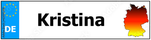 Car sticker sticker with name Kristina and map of germany photo