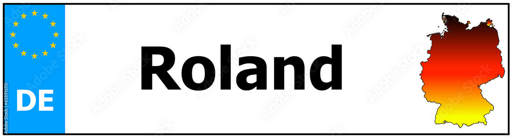 Car sticker sticker with name Roland and map of germany Car sticker sticker with name Roland and map of germany
