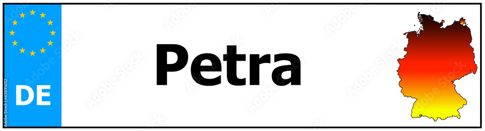 Car sticker sticker with name Petra  and map of germany