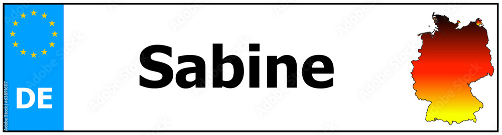 Car sticker sticker with name Sabine and map of germany Car sticker sticker with name Sabine and map of germany