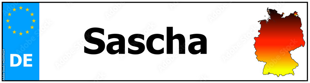 Car sticker sticker with name Sascha and map of germany