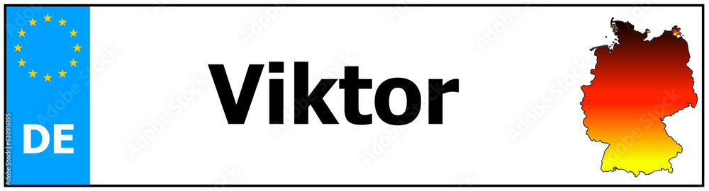 Car sticker sticker with name Viktor and map of germany Car sticker sticker with name Viktor and map of germany