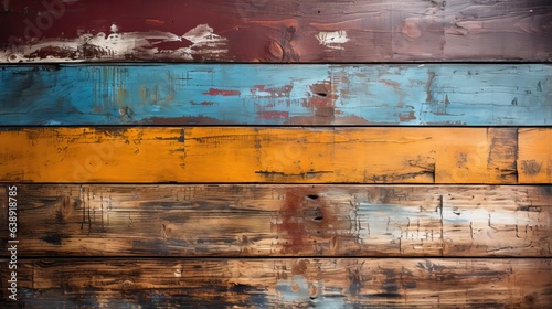 Wallpaper Mural Planche de bois multi couleur usés et vintage Torontodigital.ca