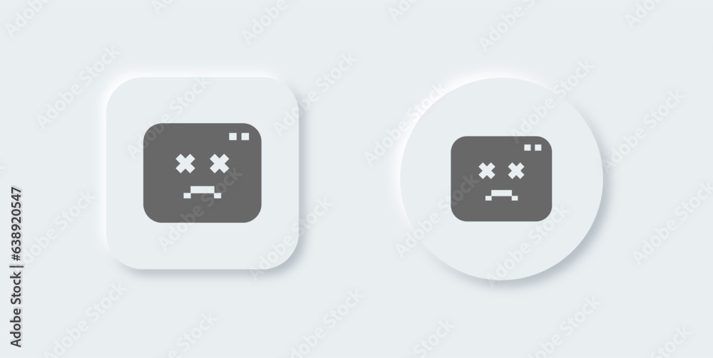 Error solid icon in neomorphic design style. Disconnect network signs vector illustration. Error solid icon in neomorphic design style. Disconnect network signs vector illustration.