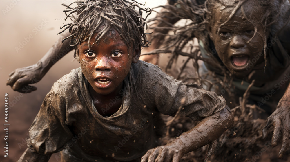 a child gleefully jumping into a puddle of mud a child gleefully jumping into a puddle of mud