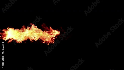 Fire Pillar on Black Background