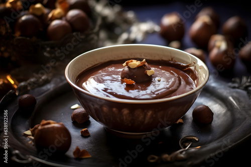 Chocolate Pudding with Chestnuts, rich chocolate dessert with comforting chestnuts