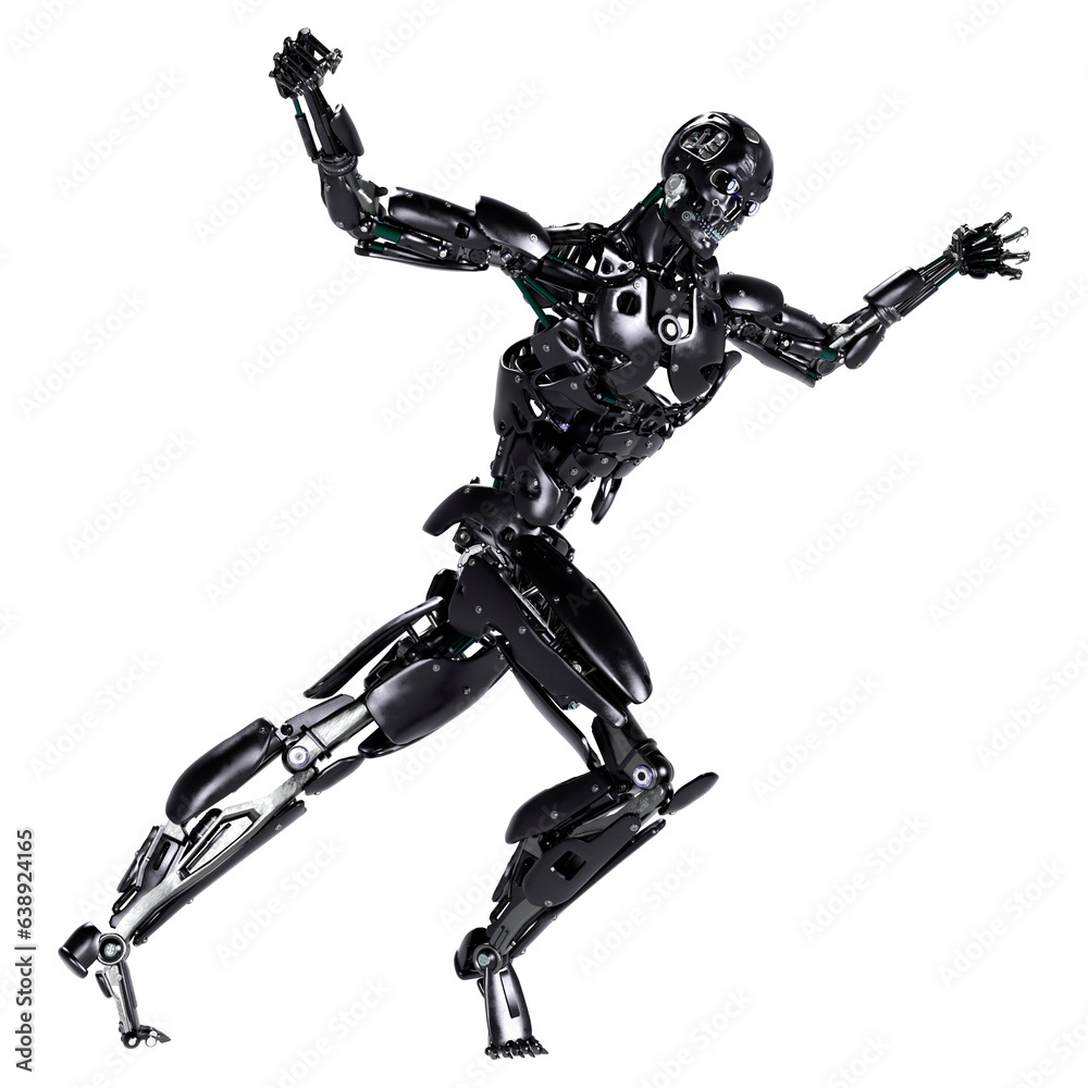 3D Rendering Male Robot on White 3D Rendering Male Robot on White