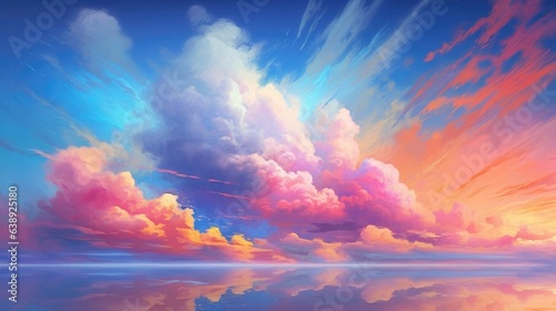 Beautiful sky multicolour. Generative Ai