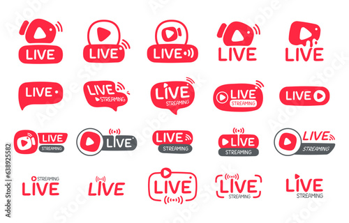 social media live broadcast icon streaming video online meeting