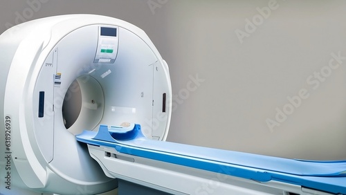 advanced mri or ct scan medical diagnosis machine at hospital lab as wide banner with copy photo