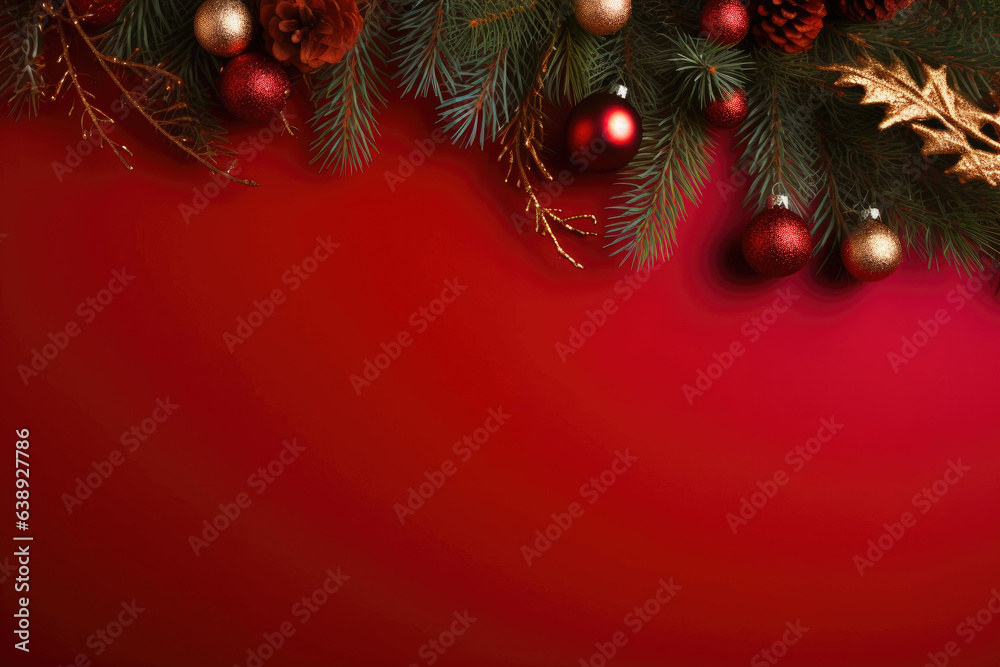 Holiday Cheer: Close-Up Red Christmas Border