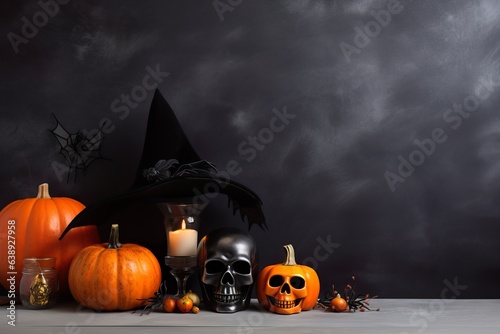 Festive Fright: Halloween Background with Decorations