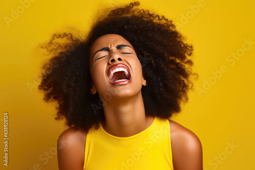 Passionate African American Woman Expressing Emotions