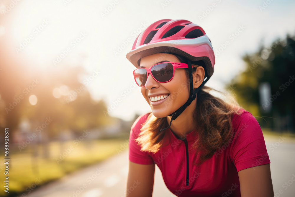 Energetic Cyclist Enjoying a Sunny Ride Energetic Cyclist Enjoying a Sunny Ride