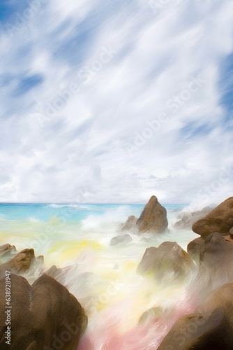 seascape with clouds made by midjeorney
