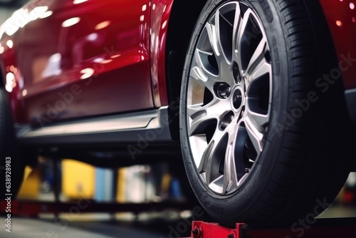 Automotive Service: Jacking Up Car for Tire Change