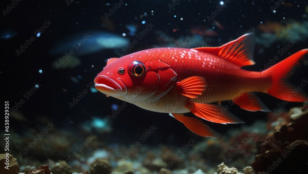 Red fish in water 