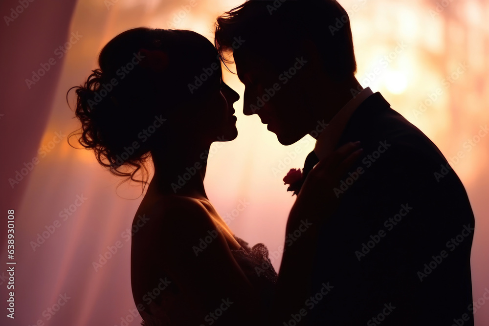 Intimate Bride and Groom Silhouette