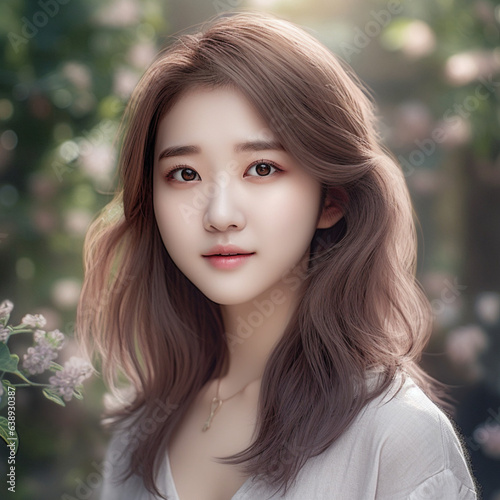 [salon kei],a girl with soft light brown hair is photograph, in the style of realistic hyper-detailed photograph [background city weather fine],natural makeup,[hyper-realistic skin texture], light 