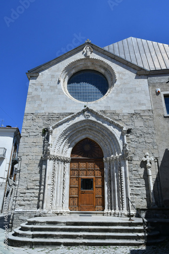 The facade of an ancient church in Agnone, a medieval village in the province of Isernia, Italy. © Giambattista