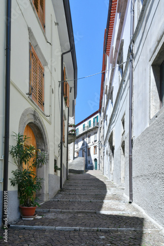 Fototapeta Naklejka Na Ścianę i Meble -  A characteristic street of  Agnone,  a medieval village in the Isernia province, Italy.