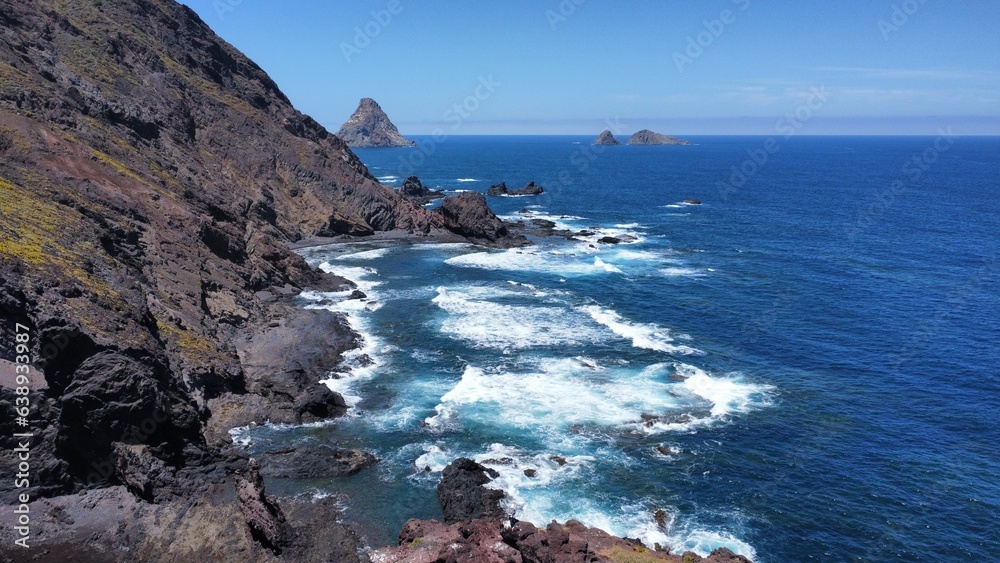 coast line of the Anaga mountains of Tenerife Spain