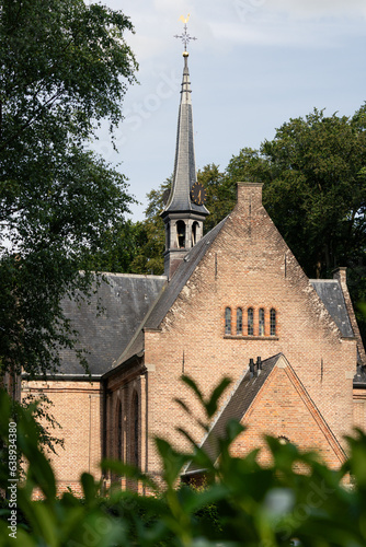 The beautiful church of the historic village of Lage Vuursche in the Dutch forest