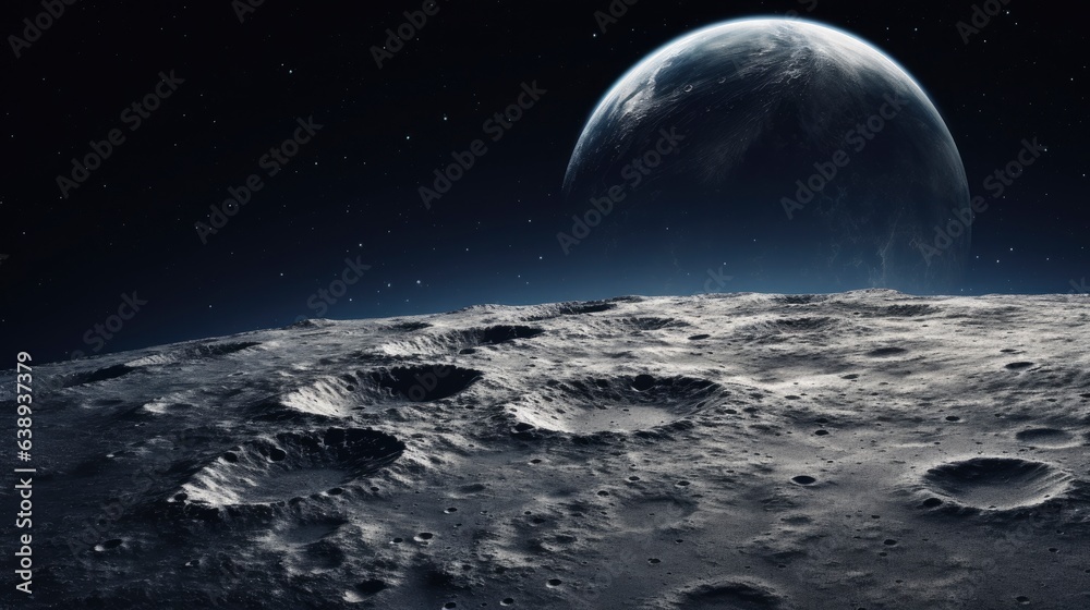 blue earth seen from the moon surface
 - obrazy, fototapety, plakaty 